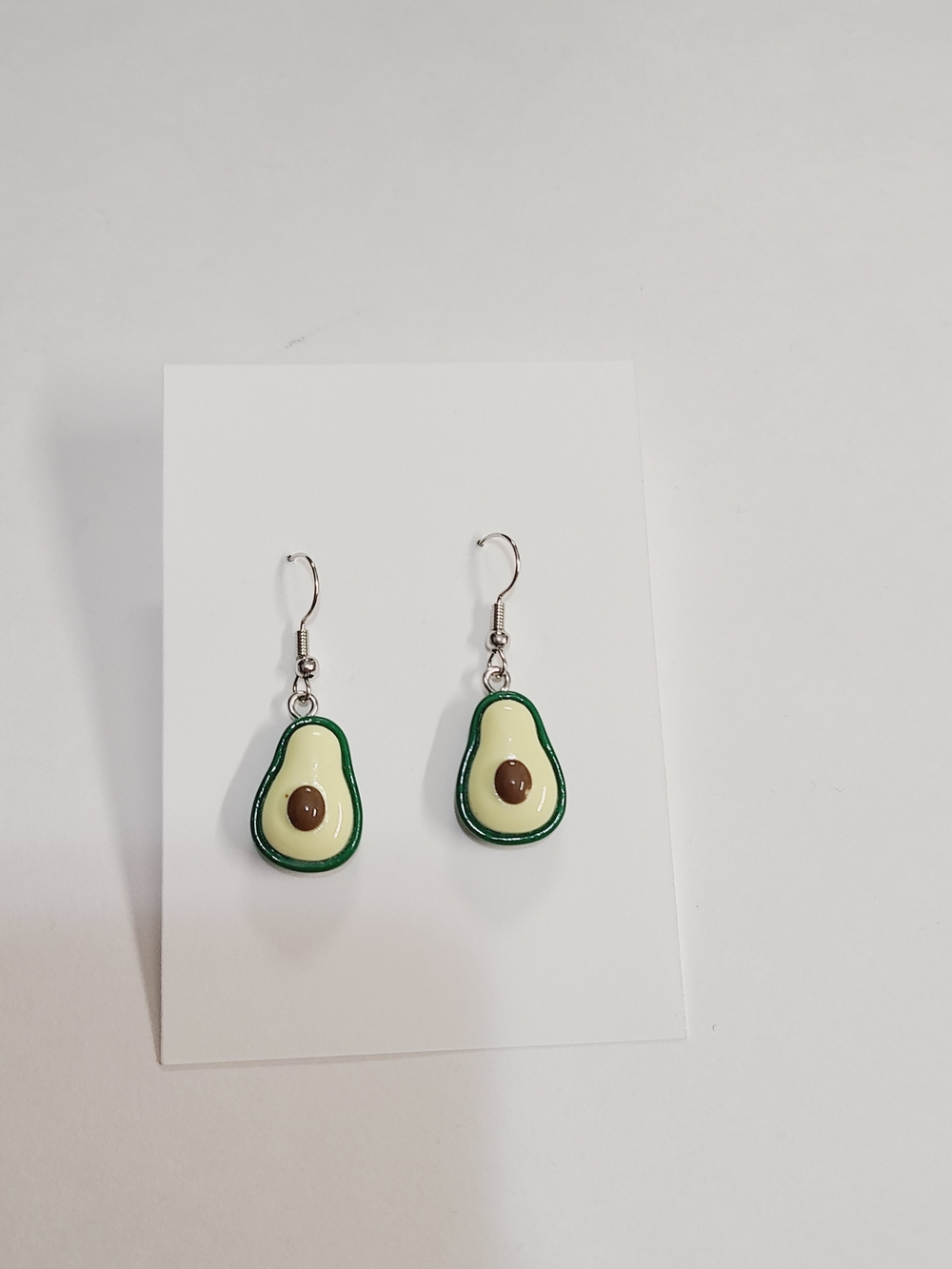 Avocado Dangle Earrings - Green Cream Avocado Design
